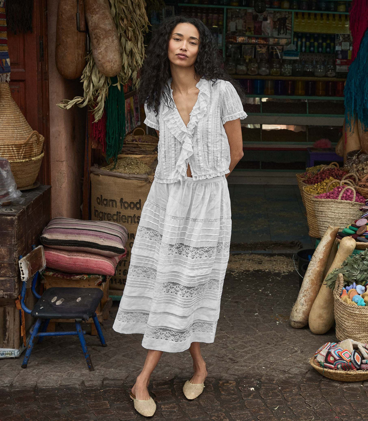 Sidra Skirt -- Salt