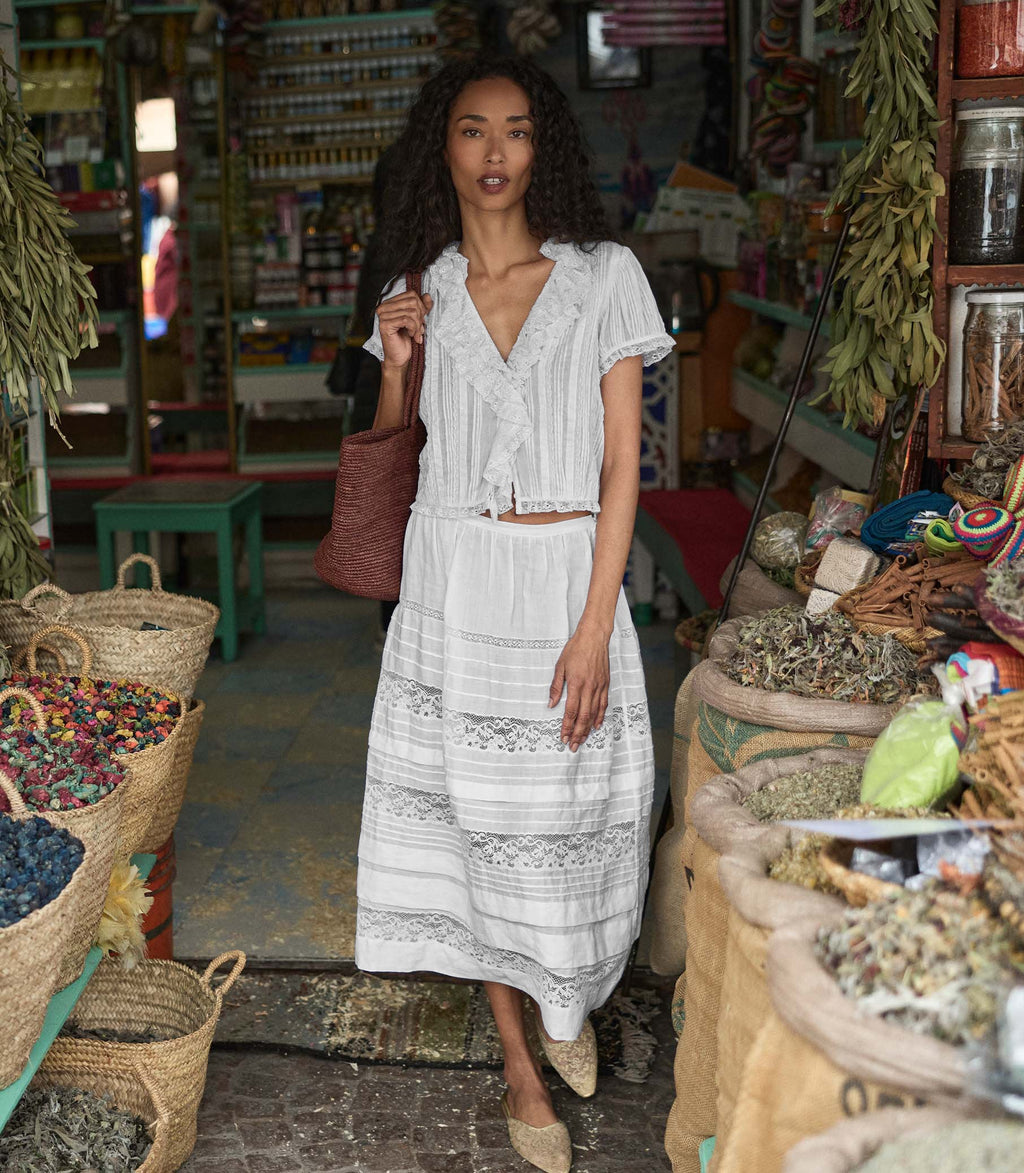 Sidra Skirt -- Salt