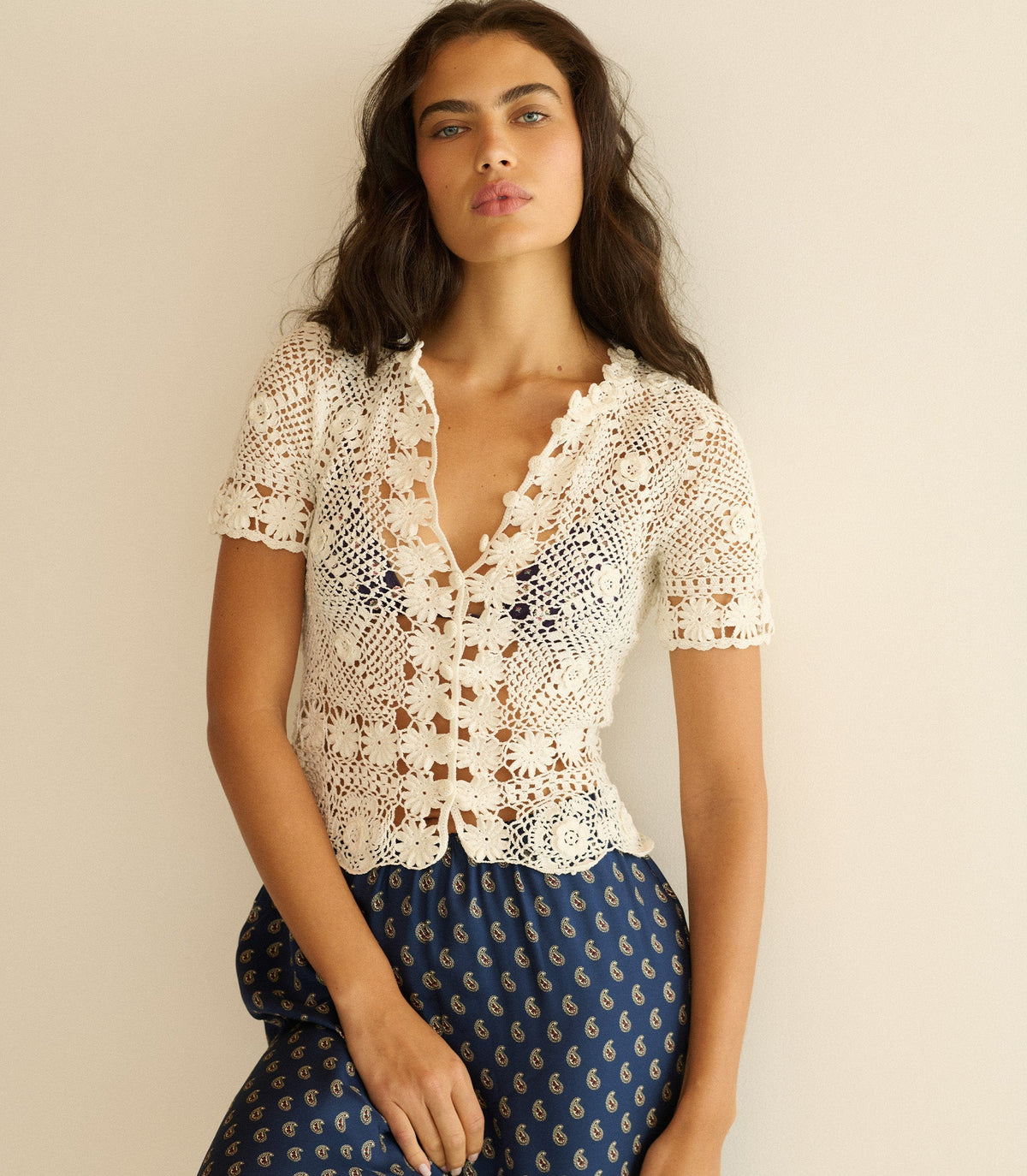 Chrysanthe Top -- Pearl