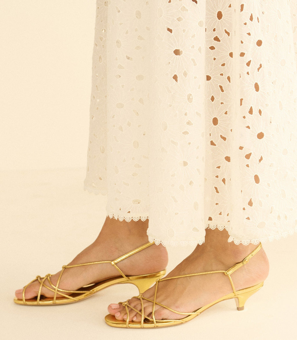 Comporta Sandal -- Brass Foil Leather