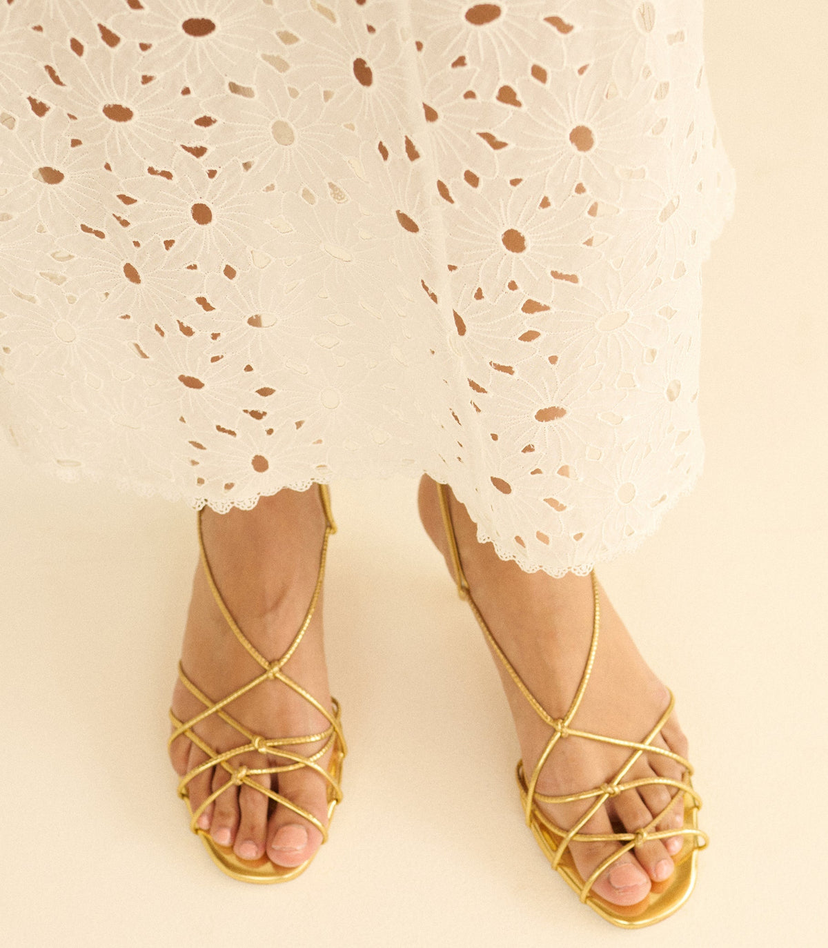 Comporta Sandal -- Brass Foil Leather
