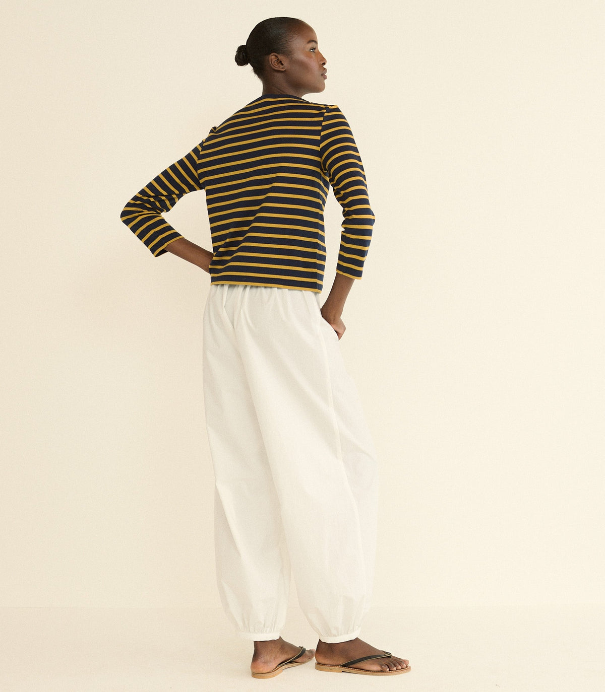 Donnie Tee -- Navy Breton Stripe