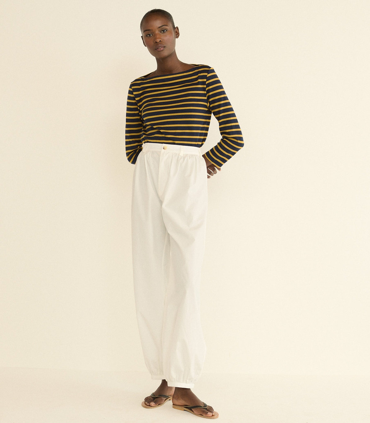 Donnie Tee -- Navy Breton Stripe