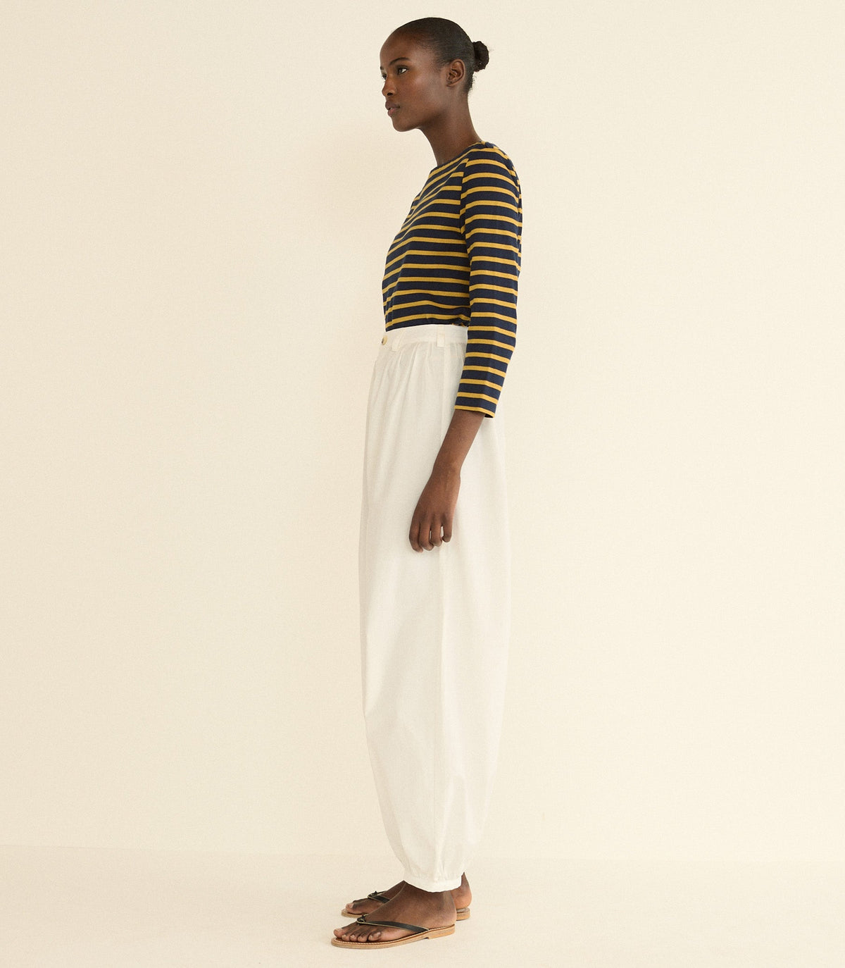 Donnie Tee -- Navy Breton Stripe