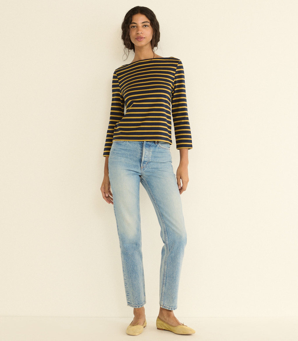 Donnie Tee -- Navy Breton Stripe
