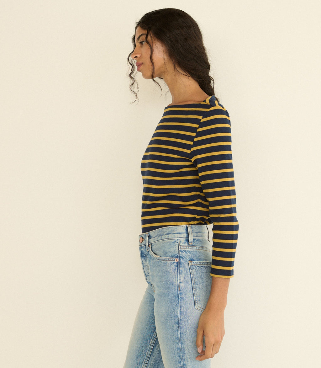 Donnie Tee -- Navy Breton Stripe