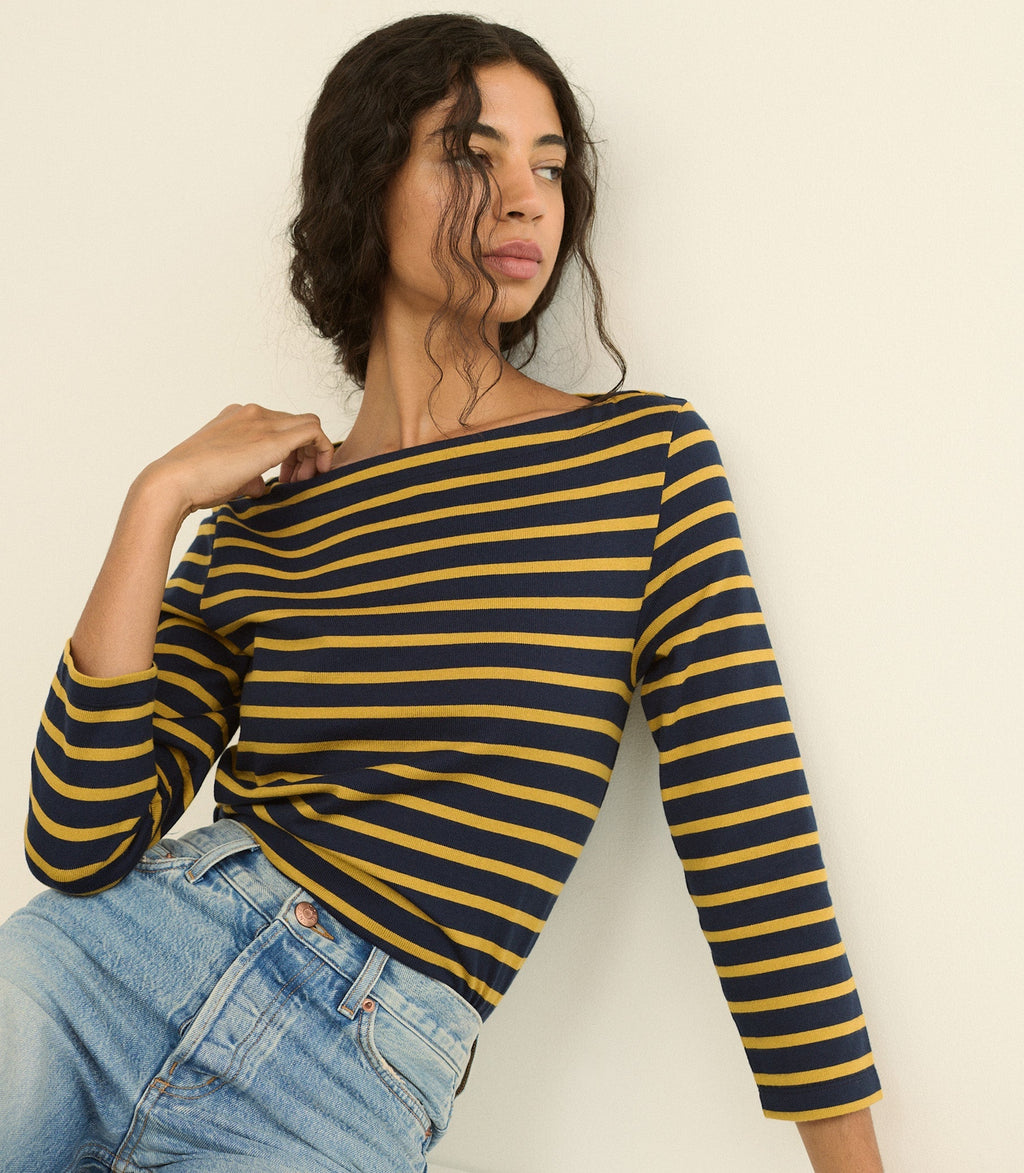 Donnie Tee -- Navy Breton Stripe