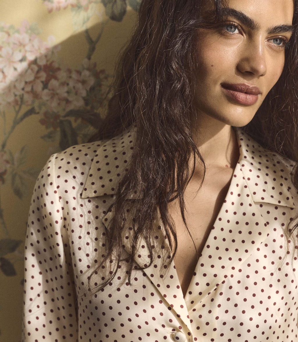 Elene Top -- Crème Portia Dot