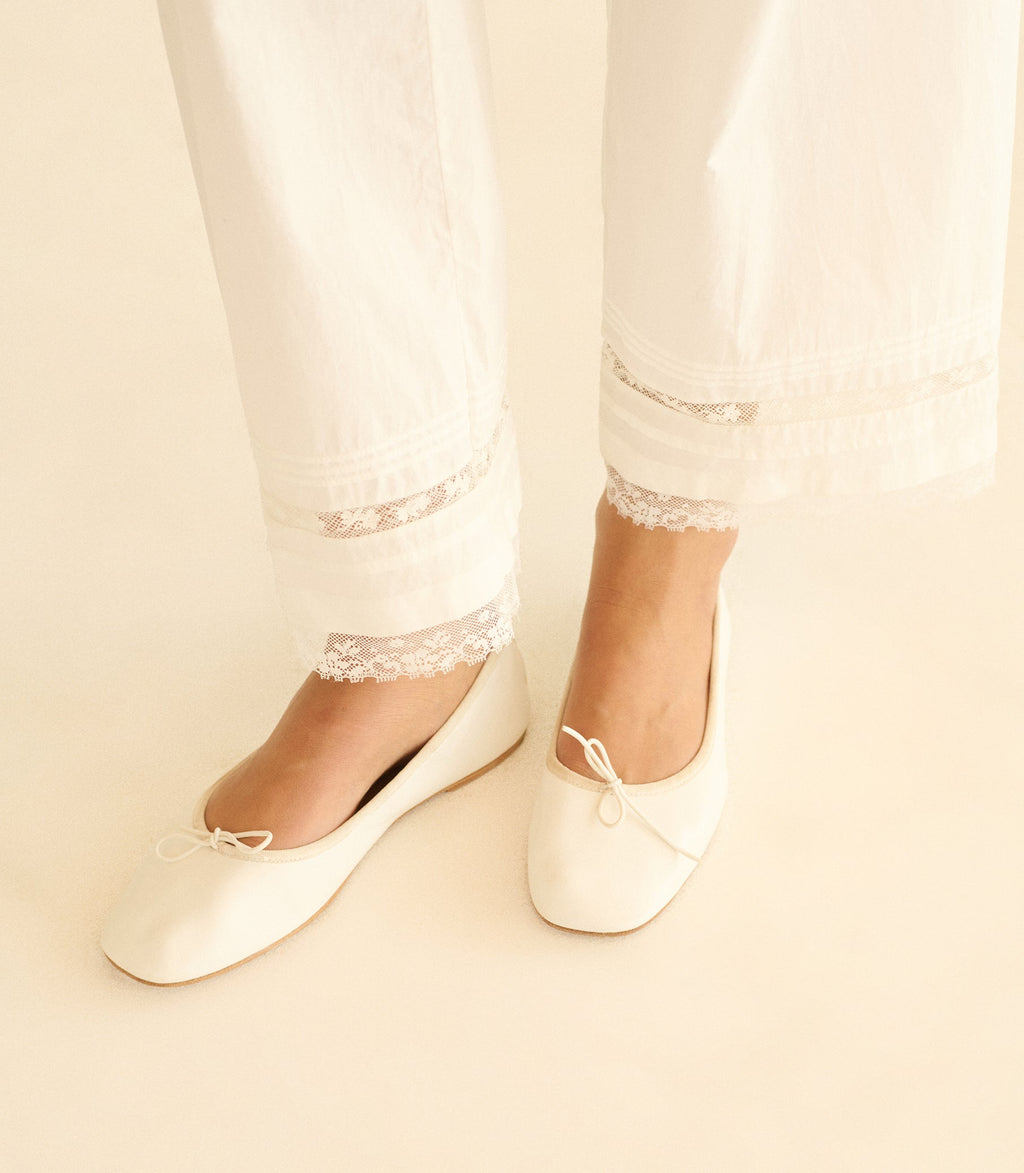 Fifi Ballet Flat -- White Nappa