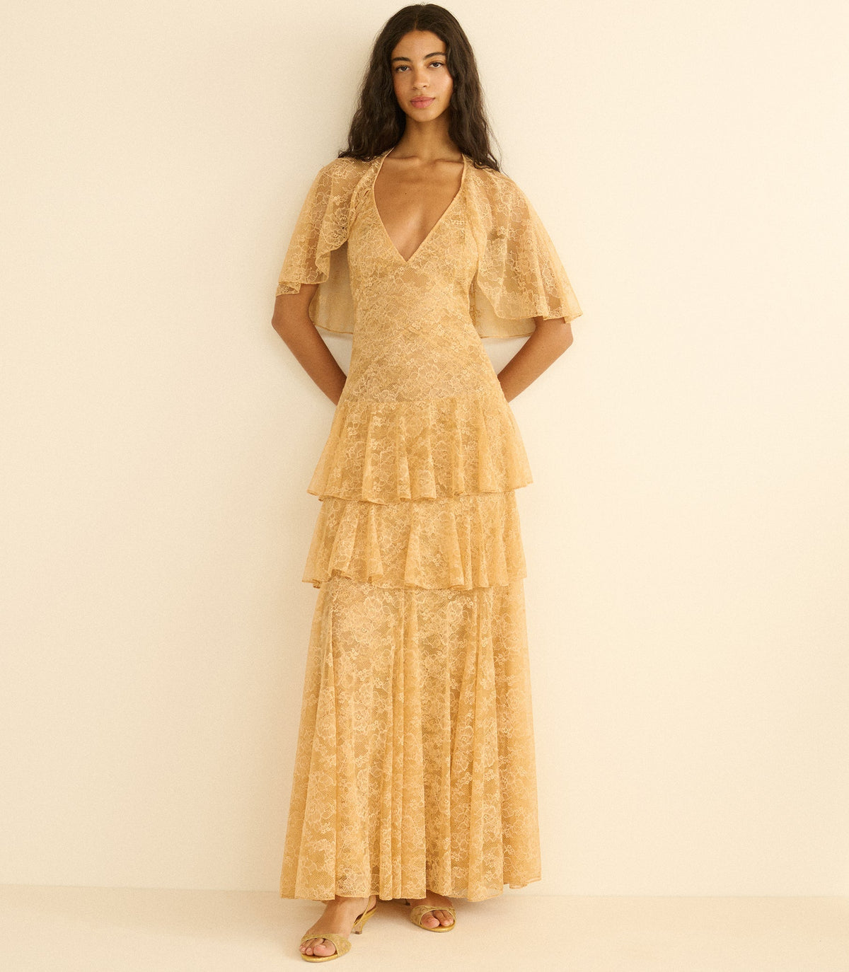 Gwyneth Dress -- Beige Pearl