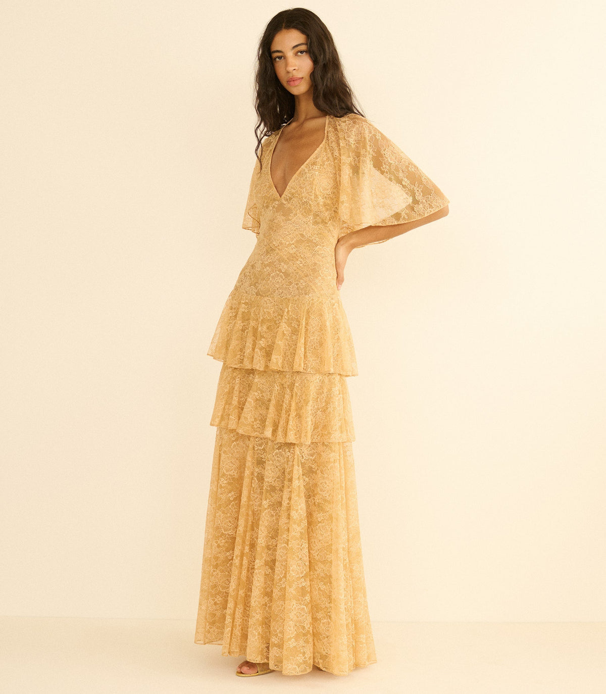 Gwyneth Dress -- Beige Pearl