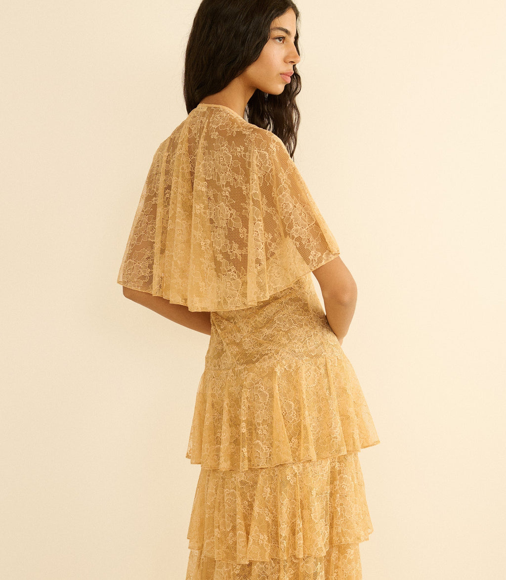 Gwyneth Dress -- Beige Pearl