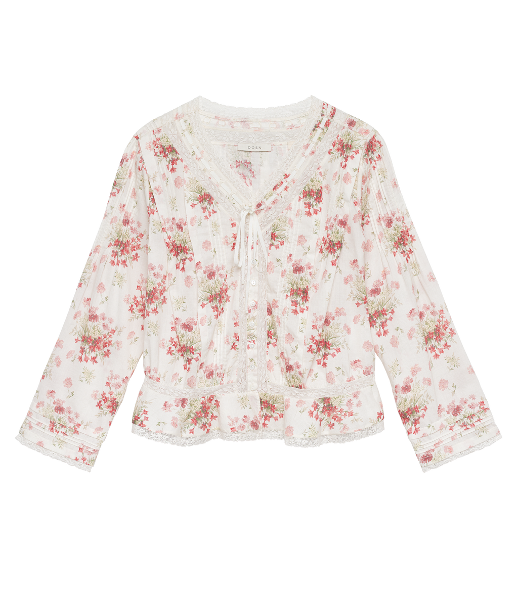 Hillock Top -- Ivory Lantana Floral