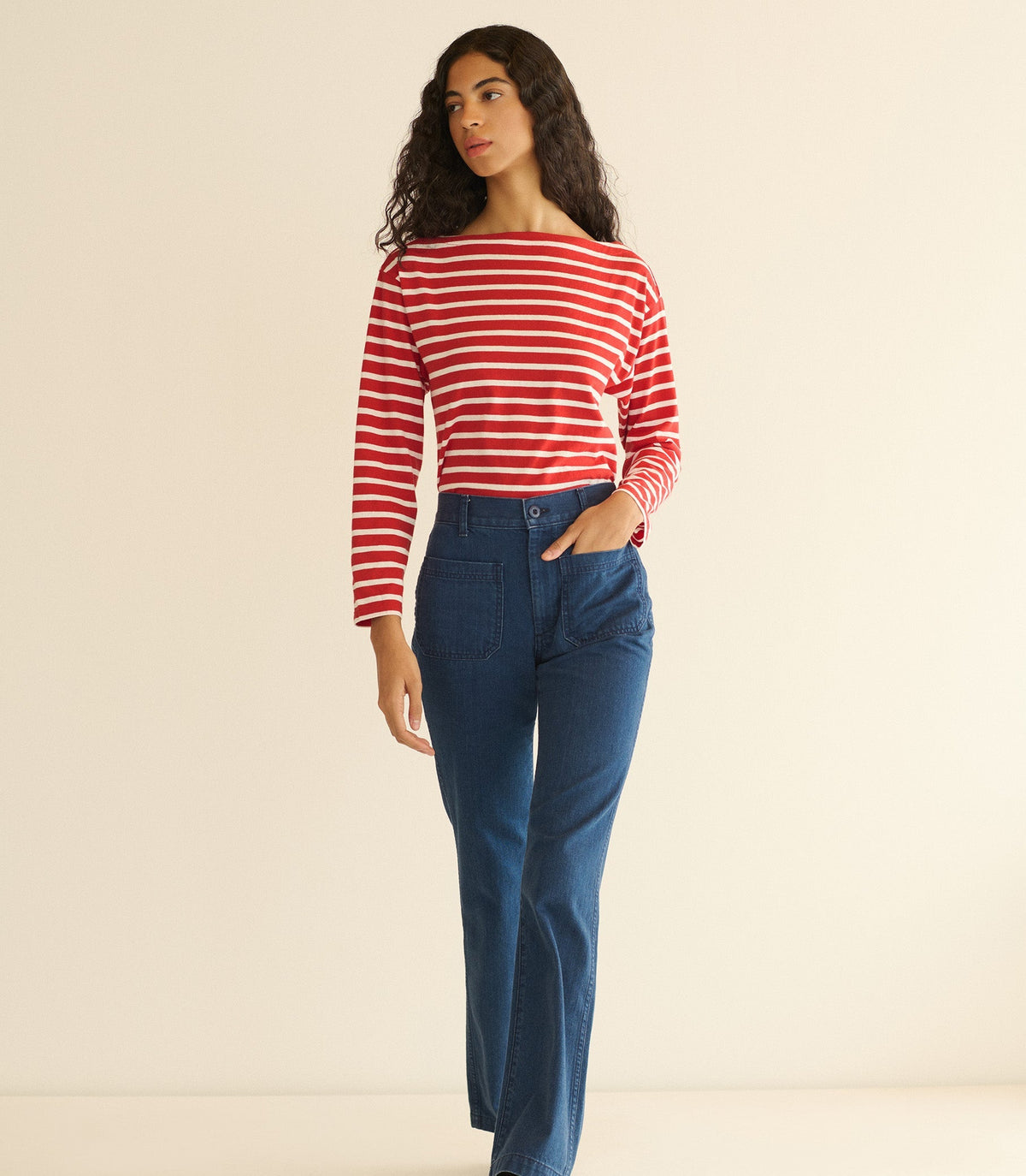 Irene Tee -- Rouge Breton Stripe