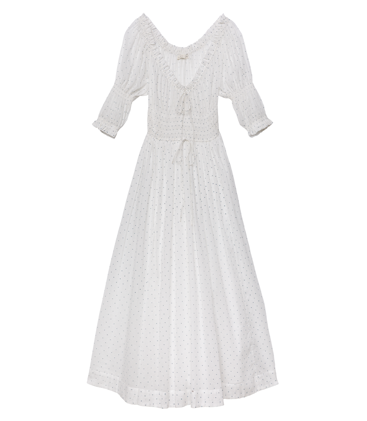 Ischia Dress -- Salt Flock Dot