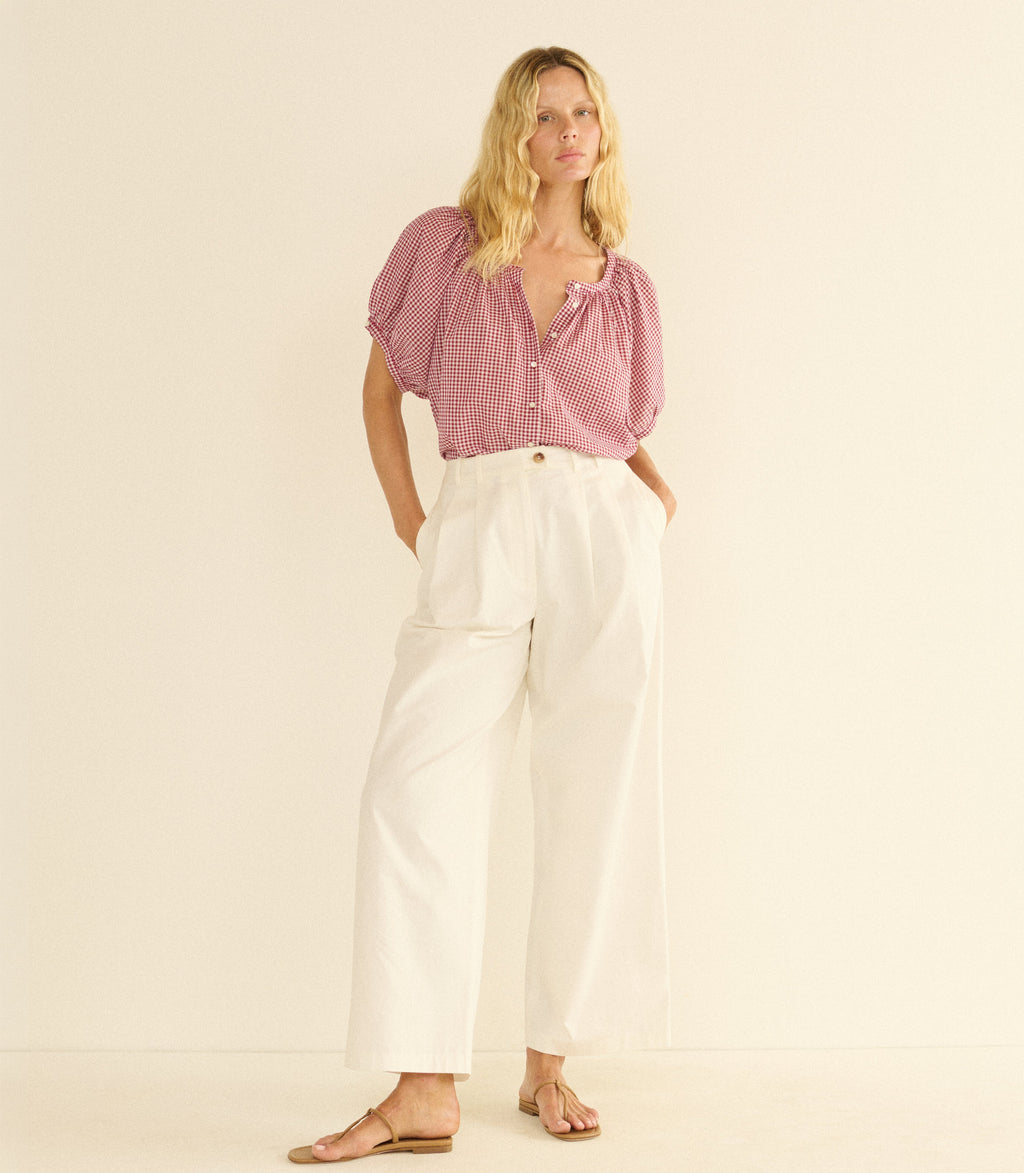 June Top -- Mulberry La Maddalena Gingham