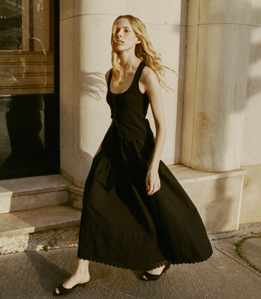 Lois Tank -- Black Quelle Jolie Pointelle