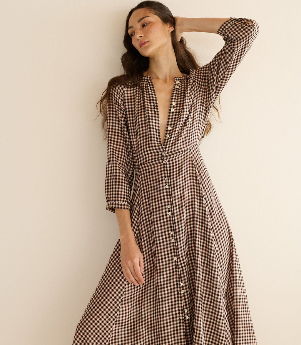 Madelaine Dress -- Delphine Plaid