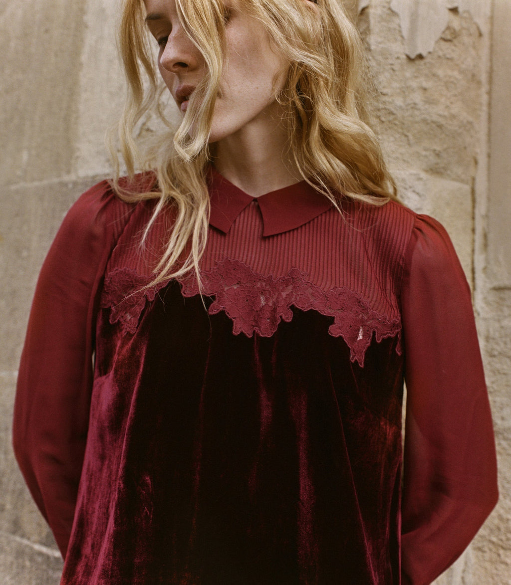 Madelynne Dress -- Vino Rosso