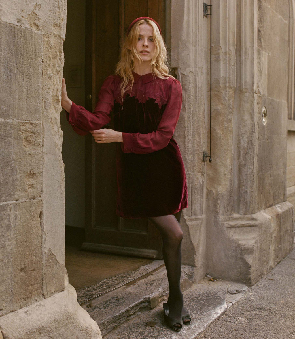 Madelynne Dress -- Vino Rosso