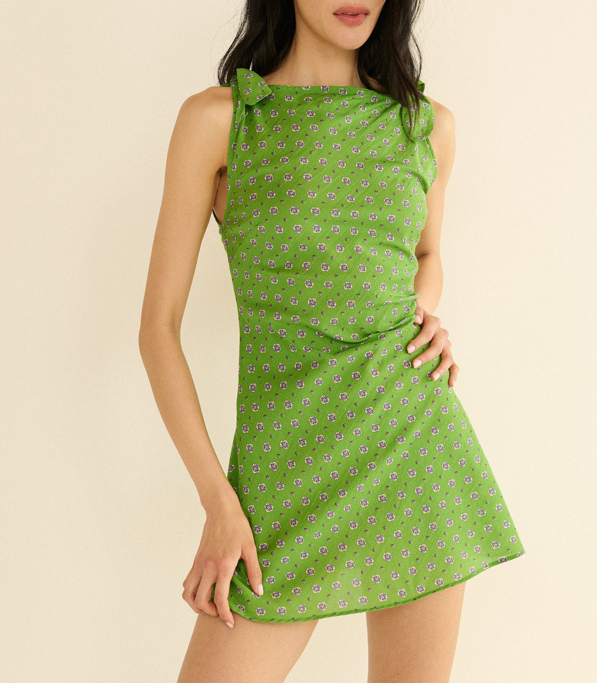 Maltina Dress -- Vert Cadiz Foulard