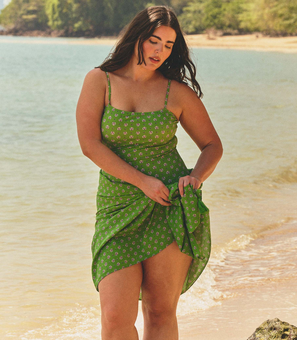 Marbella Maillot -- Vert Cadiz Foulard
