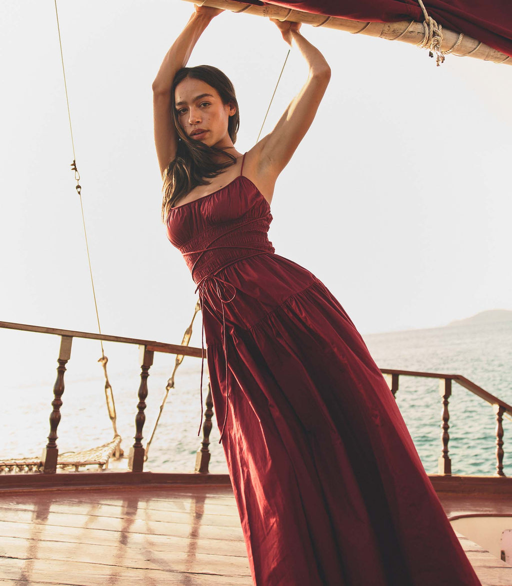 Safia Dress -- Deep Ruby
