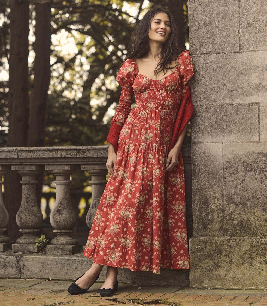 Seraphina Dress -- Rosso Lantana Floral