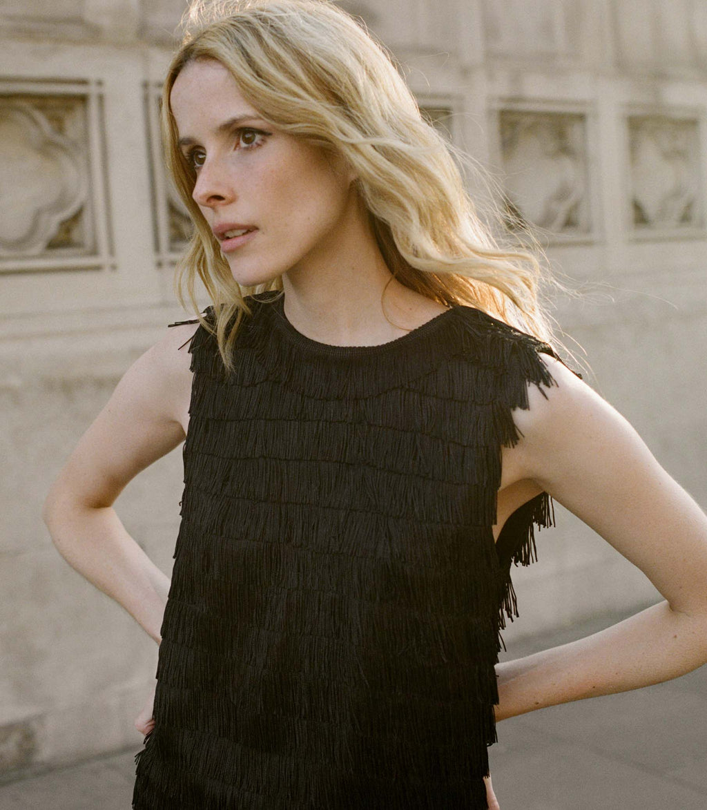 Soirée Tunic Top -- Black