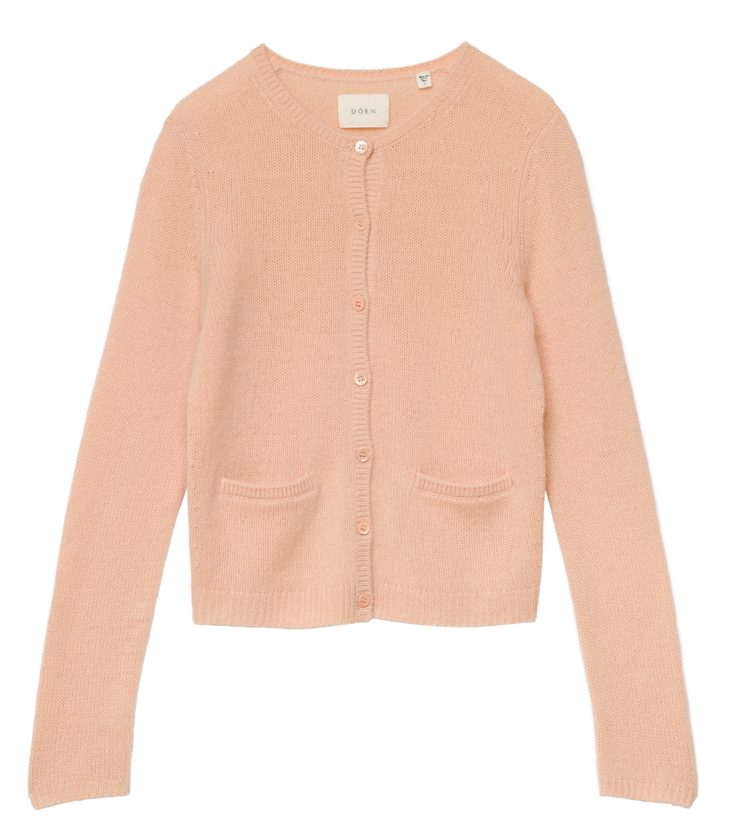 Thea Cashmere Cardigan -- Light Peach Sorbet