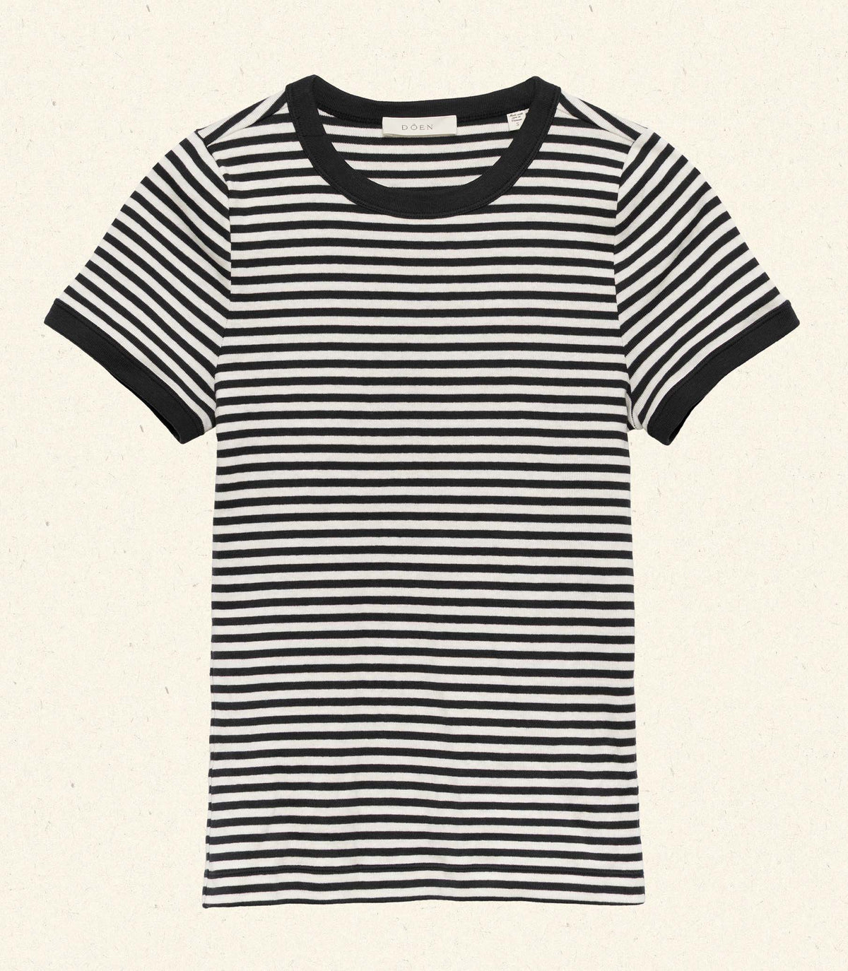 Vivi Tee -- Black Nantucket Stripe